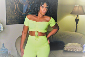 Neon Yellow Short Set